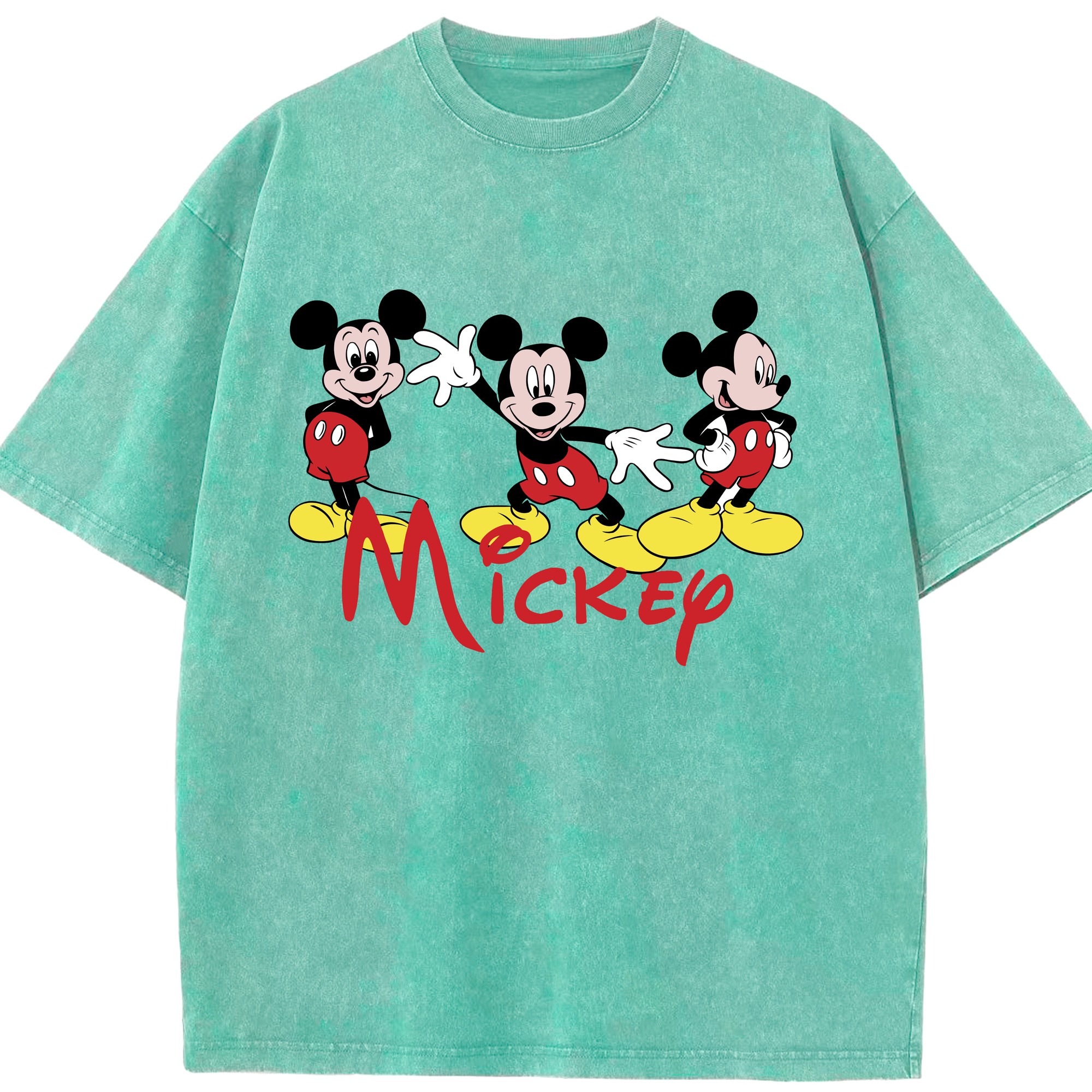 ミッキーマウス Mickey Mouse 綿100% ヴィンテージ風 半袖Tシャツ（フロントプリント）